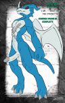  abs anthro arashidrgn balls blue_skin brainwashing claws digimon dragon english_text erection exveemon horn humanoid humanoid_penis male mammal membranous_wings mind_control muscular nude pecs penis rubber scalie simple_background solo text transformation wings 