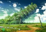  building clouds grass jpeg_artifacts moon nobody original ruins scenic sky tokyogenso tree watermark 