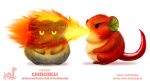  ambiguous_gender angry black_eyes chili_pepper chinchilla cryptid-creations duo feral fire fire_breathing food fur grey_fur humor hybrid mammal open_mouth plant pun red_fur rodent simple_background white_background yellow_eyes yellow_fur 