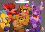  2018 animatronic anthro avian bear bird bow_tie breasts canine chicken clothing digital_media_(artwork) female five_nights_at_freddy&#039;s fox freddy_fazbear&#039;s_pizzeria_simulator fur hat helpy_(fnaf) lagomorph machine male mammal rabbit robot rockstar_bonnie_(fnaf) rockstar_chica_(fnaf) rockstar_foxy_(fnaf) rockstar_freddy_(fnaf) top_hat ultimate_custom_night video_games xnirox 