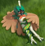  ambiguous/ambiguous ambiguous_gender anthro avian bird decidueye hug lemurlemurovich naga nintendo pok&eacute;mon pok&eacute;mon_(species) reptile scalie snake video_games 