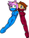  amy_rose archie_comics bdsm bondage bound breasts female hedgehog looking_at_viewer mammal rodent sally_acorn shennanigma sonic_(series) video_games 