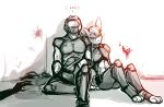  ... 2018 abs anthro anthrofied armor blood clothing cute daisy_(doom) digitigrade doom doom_guy duo eyes_closed female fluffy fur hair helmet hi_res human humanoid lagomorph leaning male mammal midriff monochrome muscular paws rabbit ship simple_background sitting sketch sleeping text tom_fischbach vehicle video_games 