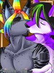  canine eldiman invalid_color kissing male male/male mammal mohawk nipples rainbow rensis spots stripes tokami 