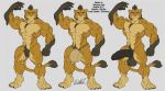  anthro balls big_balls big_penis bulge clothing feline flexing huge_penis humanoid_penis lion looking_at_viewer male mammal model_sheet muscular muscular_male mutton_chops off/on pecs penis pubes solo standing uncut underwear vein veiny_penis zeusralo 