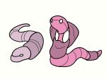  2017 alternate_species ambiguous_gender angry annelid arbok bugdex clitelum digital_drawing_(artwork) digital_media_(artwork) duo earthworm ekans empty_eyes fak&eacute;mon feral front_view full-length_portrait looking_up nintendo pink_skin pok&eacute;mon pok&eacute;mon_(species) portrait ricky_hoffman segmented serpentine simple_background toony video_games white_background white_eyes worm 