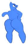  2018 anthro averyshadydolphin big_breasts big_butt blue_fur breasts butt cat clothing feline female fur kitty_(averyshadydolphin) looking_at_viewer mammal nude one_eye_closed thick_thighs wide_hips 