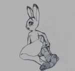  ambiguous_gender anus blush disney feces judy_hopps lagomorph mammal pooping rabbit scat solo spreading stretching yang_(artist) zootopia 