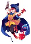  alena_(dq4) amezawa_koma bad_id bad_pixiv_id boots cape dragon_quest dragon_quest_iv gloves hat knee_boots one_eye_closed pantyhose slime_(dragon_quest) solo witch_hat 