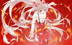  bad_id bad_pixiv_id fire fujiwara_no_mokou long_hair silver_hair solo soselfish touhou 