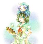  :3 black_hair blue_hair cannibalism eating food green_eyes hat highres kumoi_ichirin murasa_minamitsu octopus sailor sailor_collar sailor_hat short_hair takoyaki toropp touhou 