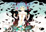  aqua_hair bare_shoulders blue_eyes hatsune_miku hatsune_miku_(append) highres kl long_hair multicolored_hair solo very_long_hair vocaloid vocaloid_append white_hair 