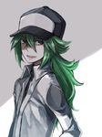  bad_id bad_pixiv_id baseball_cap green_hair hat male_focus n_(pokemon) obo pokemon pokemon_(game) pokemon_bw ponytail smile solo 
