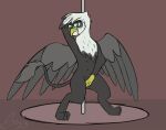 animated avian dancing female feral gryphon hand_on_crotch hi_res mythological_avian mythology nipples pole pole_dancing solo sombird stern_(fallout_equestria) teats