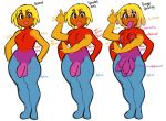  2018 4_arms ami_dixie balls big_balls big_penis blonde_hair dickgirl dicknipples digital_media_(artwork) english_text flaccid front_view hair hand_on_hip humanoid intersex looking_at_viewer model_sheet modeseven multi_arm multi_limb multi_penis multiple_versions not_furry nude open_mouth penis penis_creature penis_hair simple_background smile solo standing text tongue tongue_out what white_background 