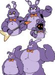 2023 absurd_res animatronic anthro belly biceps big_belly big_muscles bonnie_(fnaf) bow_tie five_nights_at_freddy&#039;s flexing fur guitar hi_res holding_musical_instrument holding_object lagomorph leporid machine male mammal moobs musclegut muscular muscular_anthro muscular_male musical_instrument navel nude open_mouth overweight overweight_anthro overweight_male pecs plucked_string_instrument quanjiang rabbit robot scottgames simple_background solo standing string_instrument teeth tuft white_background