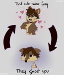 &lt;3 &lt;3_eyes 2023 anthro bodily_fluids brown_body brown_fur brown_hair canid canine chest_tuft digital_media_(artwork) english_text fur hair hi_res mammal meme open_mouth open_smile smile solo spraykitty tan_body tan_fur tears text tuft