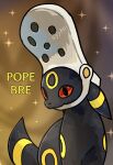  artist_name clothed_pokemon colored_sclera crocs footwear_on_head looking_at_viewer no_humans pokemon pokemon_(creature) red_sclera sifyro solo tail umbreon 