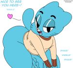  &lt;3 anthro big_butt blue_fur bottomless butt cartoon_network cat clothed clothing digital_media_(artwork) english_text feline fur gumball_watterson habbodude half-closed_eyes huge_butt male mammal penis simple_background text the_amazing_world_of_gumball thick_thighs vein whiskers white_background 