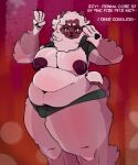absurd_res alien ambiguous_gender anthro belly belly_blush belly_overhang big_belly big_breasts big_butt blush body_blush breasts bulge butt canid canine canis chow_chow clothed clothing clothing_lift cossi cozy_morales dialogue domestic_dog eyewear genitals glasses greeting hi_res humanoid hyper hyper_belly intersex intersex/intersex long_tongue mammal micropenis muscular_thighs navel nonbinary_(lore) overweight overweight_anthro penis rumbling_stomach slightly_chubby small_penis spitz thick_thighs tongue tongue_out wide_hips