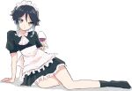  1boy alcohol apron artist_request bad_id bad_pixiv_id black_hair black_socks braid closed_mouth cup dress drinking_glass full_body genshin_impact gradient_hair green_eyes hair_between_eyes highres holding holding_cup looking_at_viewer maid maid_headdress male_focus multicolored_hair otoko_no_ko puffy_short_sleeves puffy_sleeves short_hair short_hair_with_long_locks short_sleeves side_braids simple_background sitting socks solo twin_braids venti_(genshin_impact) waist_apron white_apron white_background wine wine_glass 