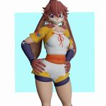 1:1 3d_(artwork) absurd_res anthro blender_(software) brown_body clothing digital_media_(artwork) female hi_res lagomorph leporid looking_at_viewer mammal one_01 rabbit solo