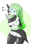  big_breasts breasts cloth clothed clothing female front_view humanoid legendary_pok&eacute;mon meloetta meloetta_(aria_form) nintendo nipples not_furry partially_clothed pok&eacute;mon pok&eacute;mon_(species) pok&eacute;morph pussy simple_background solo standing tongue tongue_out tonytoran vaginal video_games 