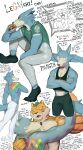 2023 accipitrid accipitriform anklet annoyed anthro aoba_(beastars) arm_around_shoulders avian bald_eagle beak beastars biceps big_muscles bill_(beastars) bird blush bodily_fluids bodypaint bottomwear burger canid canine canis claws clothed clothing collar colored_claws crop_top crossed_arms cutaway dancing dangpa dialogue eagle eating english_text eyebrows felid food footwear frown fur gesture group hi_res holding_food holding_object homophobic_slur jewelry laugh leaf legoshi_(beastars) lgbt_pride logo looking_away male mammal mayonnaise meat muscular muscular_anthro muscular_male narrowed_eyes nervous open_mouth open_smile pantherine pants pecs pink_floyd pointing pride_colors profanity rainbow_pride_colors scar sea_eagle shirt simple_background sitting smile socks standing tank_top tears text tiger topless topless_anthro topless_male topwear trio tuft white_background wolf