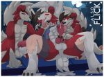 generation_7_pokemon genitals goo_(disambiguation) goop hi_res hypnosis latex licking lycanroc male male/male mind_control nintendo pack penis pokemon pokemon_(species) tongue tongue_out transformation