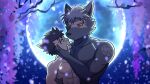 anthro asian_clothing bandaid_protagonist_(tas) canid canine canis clothing domestic_dog dragokaizer666 duo east_asian_clothing hi_res human imminent_kiss imminent_sex lifewonders male male/male mammal nude romantic romantic_couple tadatomo tokyo_afterschool_summoners