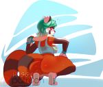  ailurid anthro blush bottomless butt clothed clothing crouching female footwear higgyy mammal patreon red_panda shoes solo sweat thick_thighs towel watermark 