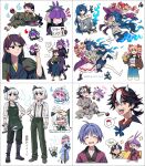  &gt;_&lt; 6+girls anger_vein apron bag bandaged_foot bandages bangle belt black_belt black_footwear black_gloves black_hair black_hairband black_headwear black_ribbon blue_bow blue_eyes blue_hair blue_headwear blue_kimono blue_skirt boots bow bracelet brown_jacket buttons china_dress chinese_clothes closed_mouth coat collared_shirt denim denim_skirt dress drill_hair fang flower flower_on_head flying_sweatdrops geta gloves green_apron green_kimono green_pants grey_hair grey_hoodie grey_kimono hair_between_eyes hair_bow hair_ribbon hairband hat heart highres hitodama holding holding_bag holding_paper hood hoodie horns jacket japanese_clothes jewelry kijin_seija kimono kiss kissing_cheek knee_boots konpaku_youmu konpaku_youmu_(ghost) long_hair long_sleeves mob_cap motion_lines multicolored_hair multiple_girls nippaku_zanmu open_clothes open_coat open_jacket open_mouth orange_eyes orange_hair pants paper pink_dress pink_eyes pink_hair pointy_ears purple_coat purple_dress purple_flower purple_hair re_ghotion red_eyes red_hair red_kimono ribbon ring saigyouji_yuyuko shirt short_hair short_sleeves siblings sisters skirt smile streaked_hair sukuna_shinmyoumaru top_hat touhou triangular_headpiece twin_drills twintails white_gloves white_hair white_horns white_shirt wide_sleeves yellow_horns yomotsu_hisami yorigami_jo&#039;on yorigami_shion 