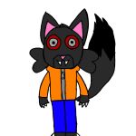 alien anthro brian_potter claws facial_tuft fur grey_body grey_fur hi_res male red_sclera ren_(brian_potter) solo standing tail