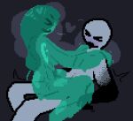 &lt;3 blush bodily_fluids breath cowgirl_position cum cum_in_goo cum_in_pussy cum_inside dripping duo ejaculation eyes_closed female from_front_position genital_fluids goo_creature goo_humanoid green_body green_skin hair hair_over_eye human humanoid journalfry male male/female mammal on_bottom on_top one_eye_obstructed open_mouth orgasm sex slime smile translucent translucent_body ummi_(journalfry)