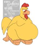 anonymous_artist anthro avian belly big_belly bird chicken ernie_the_giant_chicken family_guy galliform gallus_(genus) male morbidly_obese obese overweight overweight_anthro overweight_male phasianid simple_background solo white_background