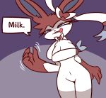 bodily_fluids dialogue drooling eeveelution female generation_6_pokemon hi_res humanoid nintendo pokemon pokemon_(species) ram_g_thunder saliva solo speech_bubble sylveon tongue tongue_out