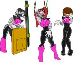  boots clothing footwear hypnosis machine mettaton mind_control protagonist_(undertale) robot rubber shennanigma shiny story story_in_description toby_fox undertale undyne video_games 