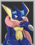  2015 ambiguous_gender blood greninja navel nintendo pok&eacute;mon pok&eacute;mon_(species) simple_background solo type video_games 