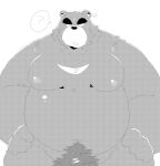 2024 anthro bear belly big_belly hi_res kemono male mammal moobs nipples overweight overweight_male pubes question_mark simple_background solo suishou0602 white_background