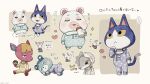  ... 2boys 4girls :&lt; :3 :o animal_crossing animal_ear_piercing aqua_eyes aqua_shirt artist_name baby_bottle bear_girl bib black_eyes blonde_hair blue_hair bluebear_(animal_crossing) blush blush_stickers bonnet bottle bright_pupils brown_background buttons cat_boy closed_eyes closed_mouth commentary deer_girl diana_(animal_crossing) doughnut ear_piercing eyelashes fang_(animal_crossing) flower_(symbol) flurry_(animal_crossing) food fuchsia_(animal_crossing) furry furry_female furry_male hamster_girl hand_up heart highres holding holding_bottle holding_food kaji_(oni_atat) long_sleeves looking_at_another looking_at_viewer looking_to_the_side lying multiple_boys multiple_girls multiple_views on_side onesie open_mouth piercing polka_dot polka_dot_shirt purple_shirt shirt simple_background sitting sleeping smile sparkle speech_bubble spoken_ellipsis symbol-only_commentary tom_(animal_crossing) translation_request triangle_mouth twitter_username u_u white_background white_pupils wolf_boy yellow_eyes 