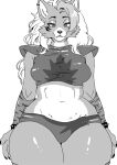 2024 anthro bottomwear bracelet breasts canid canine canis clothing countershade_torso countershading female five_nights_at_freddy&#039;s five_nights_at_freddy&#039;s:_security_breach greyscale hotcoco hotpants jewelry mammal midriff monochrome roxanne_wolf_(fnaf) scottgames shorts solo spiked_bracelet spikes steel_wool_studios thick_thighs wolf