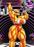 2024 5_fingers abs absurd_res animatronic anthro artist_name avian biceps big_breasts bird black_sclera breasts chicken cleavage clothed clothing crop_top curvy_figure dated detailed_background digital_drawing_(artwork) digital_media_(artwork) dj_music_man_(fnaf) duo electronics exclamation_point eyelashes female fingers five_nights_at_freddy&#039;s five_nights_at_freddy&#039;s:_security_breach five_nights_at_freddy&#039;s_2 flexing flexing_bicep galliform gallus_(genus) headphones hi_res humanoid lifting_person machine male mrmelted muscular muscular_anthro muscular_female muscular_thighs panties phasianid pink_clothing pink_panties pink_underwear robot robot_humanoid scottgames sharp_teeth shirt side_boob signature skimpy smile steel_wool_studios teeth thick_thighs topwear toy_chica_(fnaf) underwear voluptuous white_eyes wide_hips yellow_body