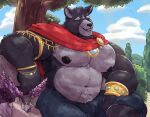 adastra adastra_(series) akita77 amicus_(adastra) anthro black_body black_fur echo_project fur male marco_(adastra) musclegut muscular muscular_anthro muscular_male nipples pecs tail