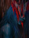 2020 ambiguous_gender animal_humanoid antlers artist_name autocannibalism blood blue_and_red bodily_fluids bust_portrait cannibalism dated deer deer_humanoid digital_media_(artwork) digital_painting_(artwork) eating gore hair hi_res horn humanoid long_hair looking_at_viewer mammal mammal_humanoid new_world_deer new_world_deer_humanoid niram_s portrait red_text reindeer_humanoid restricted_palette scp_foundation shedding_velvet side_view signature solo text velvet_antler