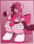 after_transformation clothing cuffs_(disambiguation) doll equid equine eyewear frill_(disambiguation) glasses heart_symbol hi_res horse legwear mammal pink plushie pony ribbons run_rabbit_bounce stockings toy transformation