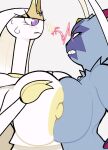 absurd_res anthro areola biped blue_body blue_fur blush breasts duo eyelashes female fur generation_7_pokemon generation_8_pokemon ghozt hi_res nintendo nipples pheromosa pokemon pokemon_(species) purple_eyes question_mark red_eyes sneasler ultra_beast white_body yellow_areola yellow_nipples