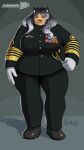 agonwolfe big_breasts breasts clothing felid feline female hi_res humanoid lion looking_at_viewer mammal military_uniform pantherine standing thick_thighs uniform