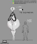 balls biped color_swatch duo english_text flaccid genitals grey_background hi_res human humanoid larger_humanoid male mammal not_furry penis simple_background size_difference smaller_human text the_dreamweaver_(ze_blackball.d) thick_thighs ze_blackball.d