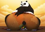 2024 anthro bear big_butt black_and_white_body black_and_white_fur bottomwear butt claws clothed clothing cloud dreamworks duo fan_character fur giant_panda hand_on_butt hi_res kung_fu_panda looking_back male mammal master_po_ping obese obese_anthro obese_male outside overweight overweight_anthro overweight_male rear_view shirtless shirtless_anthro shirtless_male shorts shorts_only sitting sitting_on_another sky skyscape smile smirk teeth topless topless_anthro topless_male vetoknox
