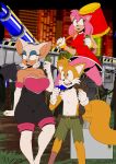 age_difference amy_rose anthro bat bat_wings big_breasts big_ears bottomwear breasts canid canine clothing cthulhu666 eulipotyphlan female fox group hammer hedgehog hi_res male male/female mammal membrane_(anatomy) membranous_wings miles_prower older_female pants rouge_the_bat sega sonic_the_hedgehog_(series) tools trio wings younger_male